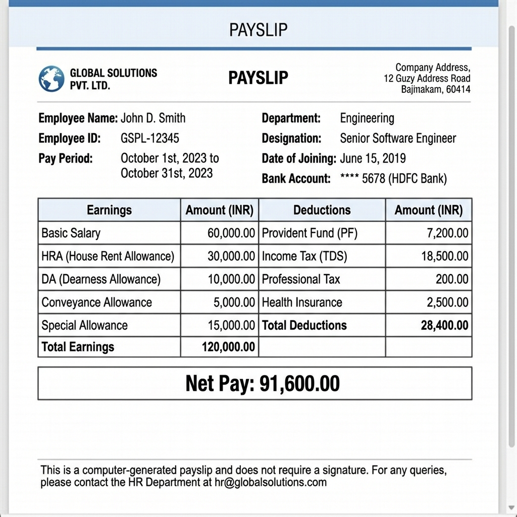 Generated PDF Payslip